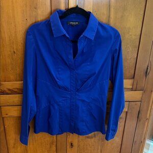 Lafayette 148 New York Royal Blue Shirt, Size 6